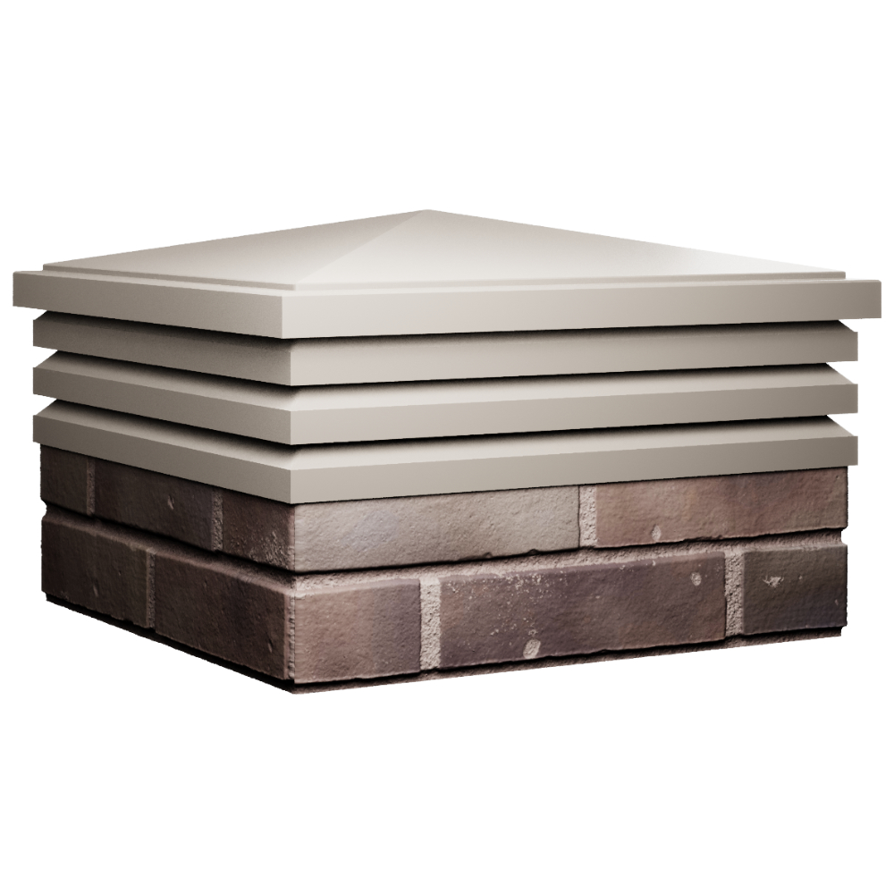 Колпак Zking Бона ХайТек Бежевый на столб 2х2 кирпича (513х513мм) в Екатеринбурге фото