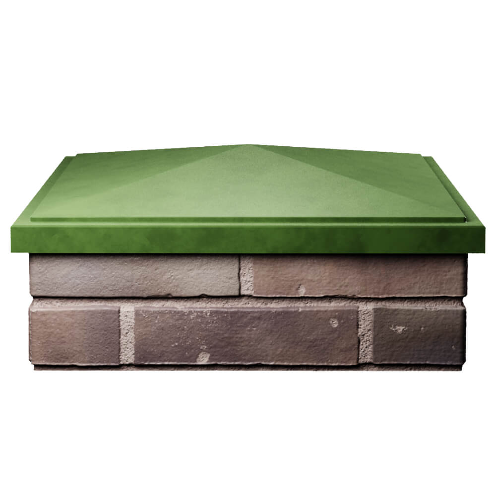 Колпак Zking БонаМоно Зеленый на столб 2х2 кирпича (515х515, 530х530мм) Екатеринбург фото