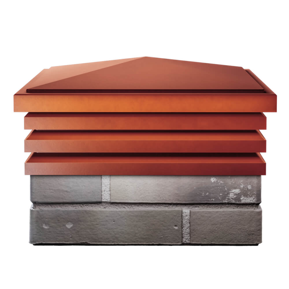 Колпак Zking Бона ХайТек Красный на столб 1.5х1.5 кирпича (385х385мм) Екатеринбург фото