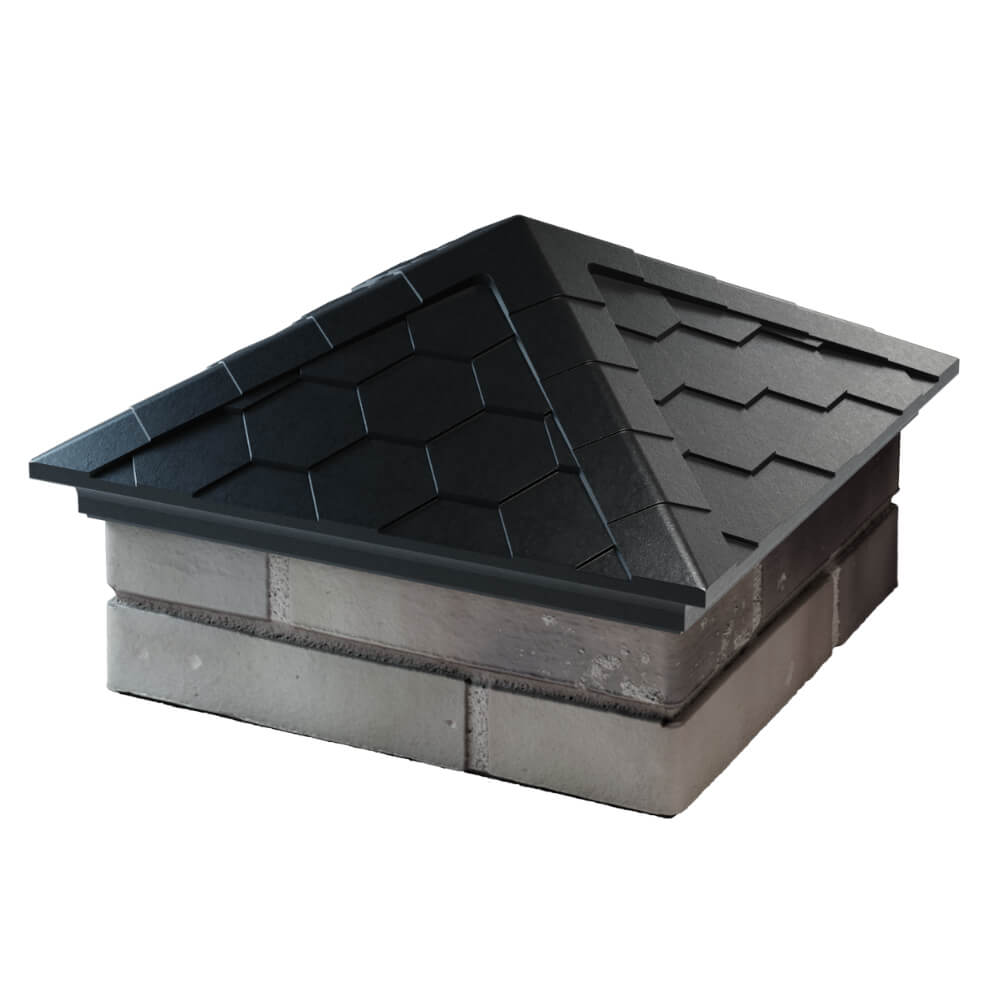 Колпак Zking Эверест Черный на столб 1.5х1.5 кирпича (390х390мм) в Екатеринбурге фото