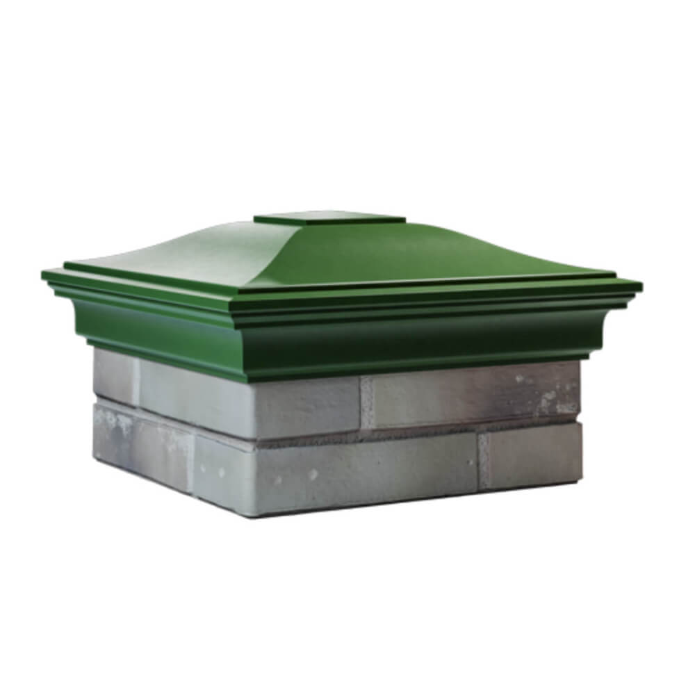 Колпак Zking Монблан Зеленый на столб 1.5х1.5 еврокирпича 0.7НФ (355х355мм) в Екатеринбурге фото