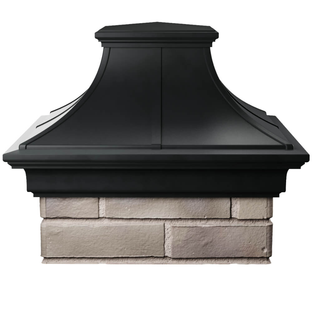 Колпак Zking Монблан Премиум Черный на столб 1.5х1.5 кирпича (385х385мм) Екатеринбург фото