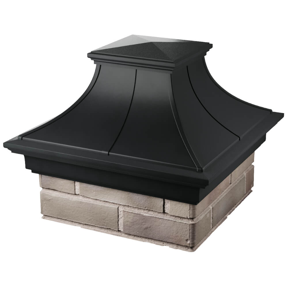 Колпак Zking Монблан Премиум Черный на столб 1.5х1.5 кирпича (385х385мм) в Екатеринбурге фото