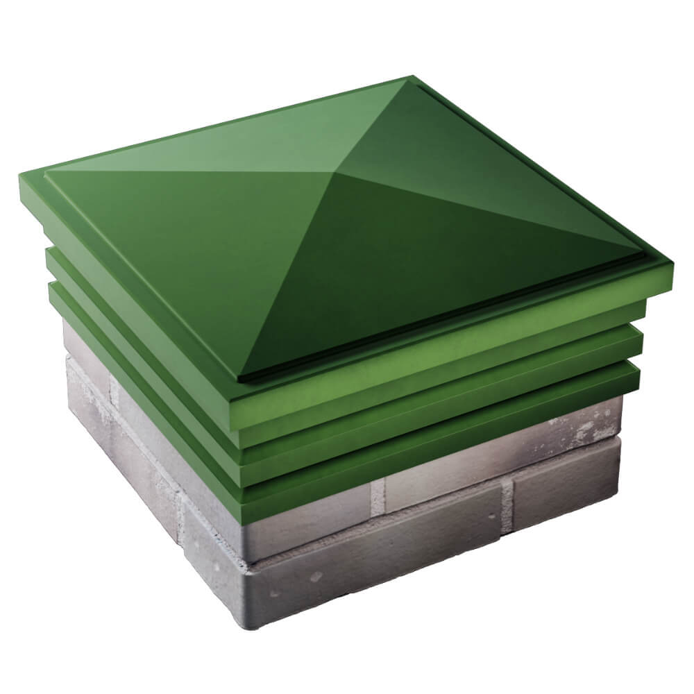 Колпак Zking Бона ХайТек Зеленый на столб 1.5х1.5 кирпича (385х385мм) в Екатеринбурге фото