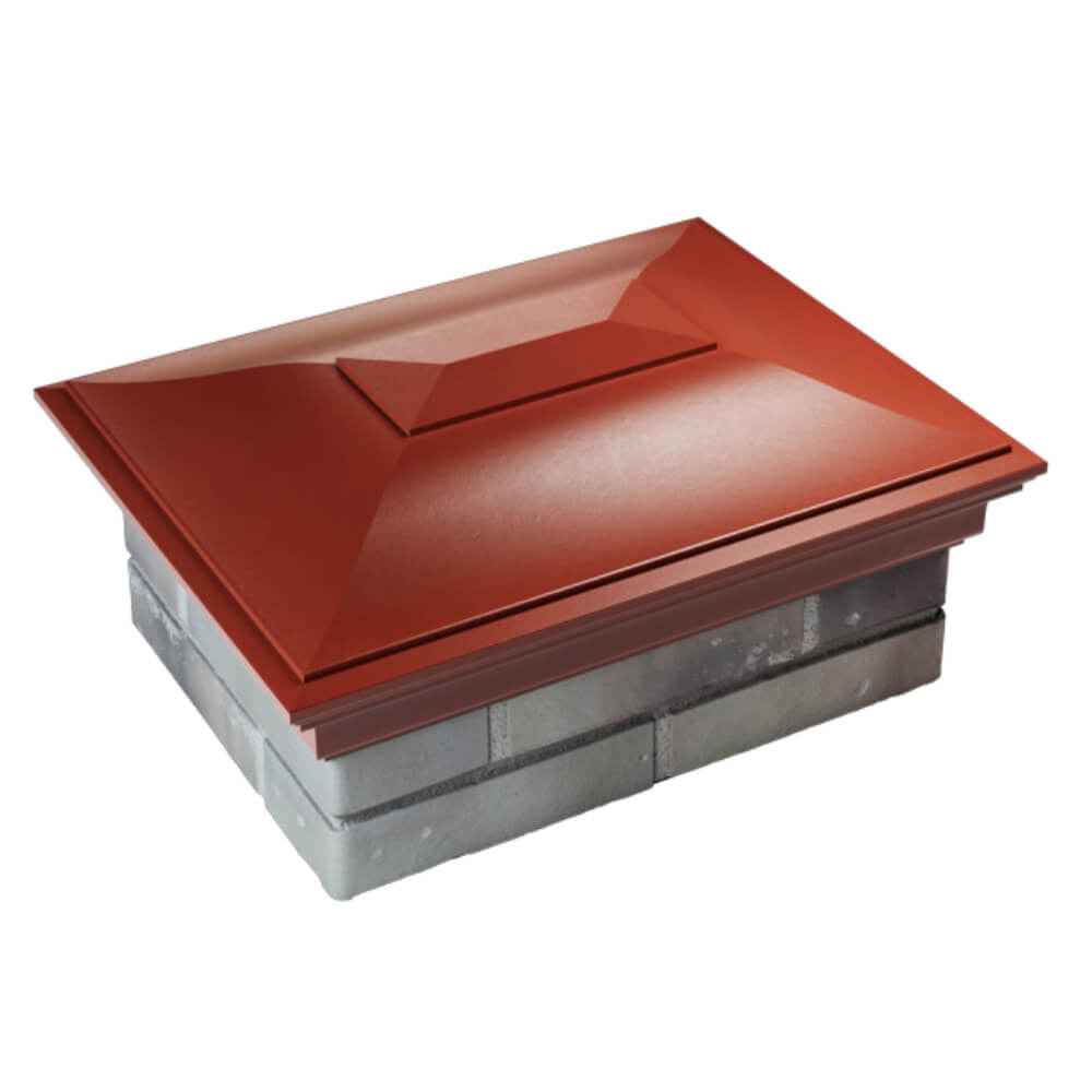 Колпак Zking Монблан Красный на столб 2х1.5 кирпича (515х385мм) Екатеринбург фото