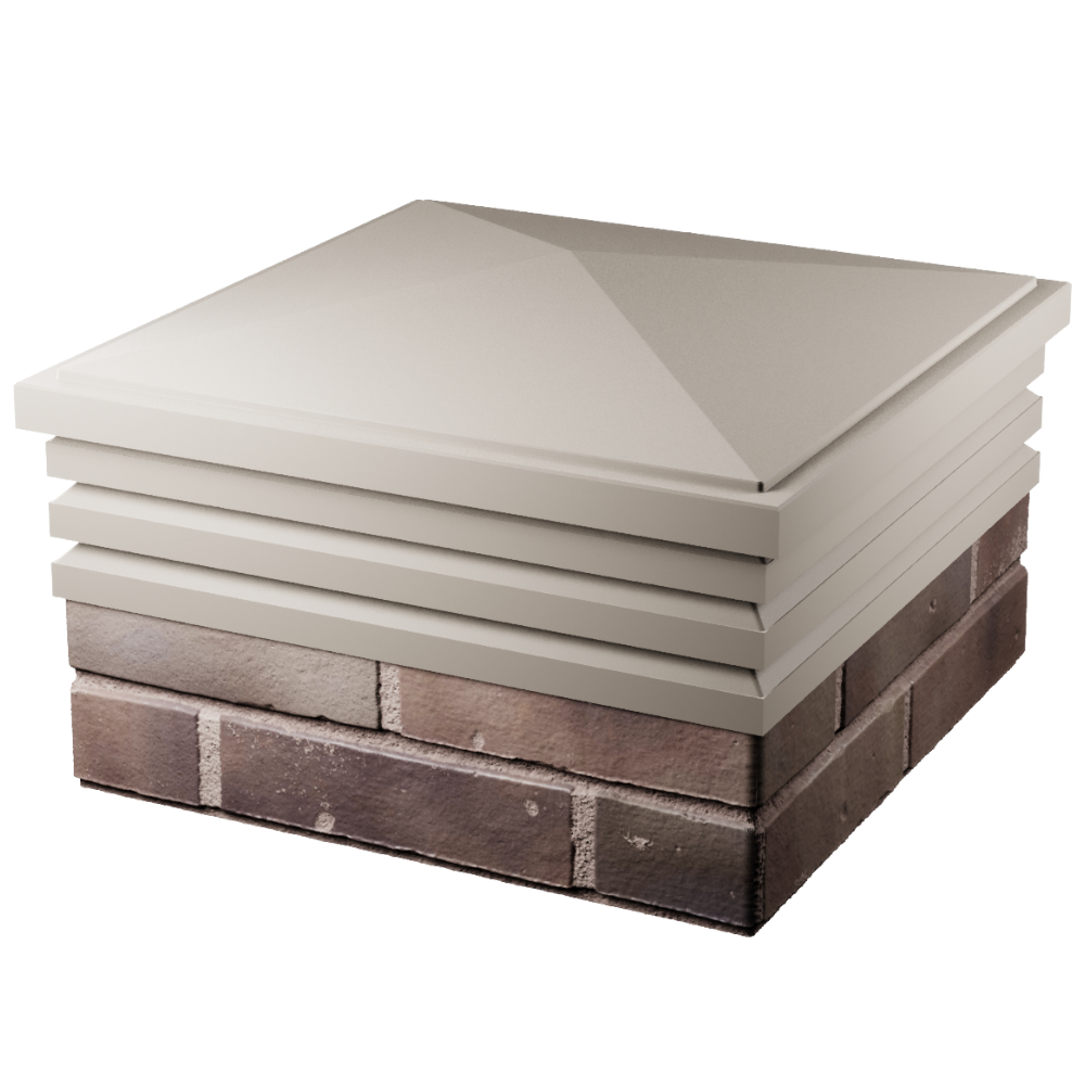 Колпак Zking Бона ХайТек Бежевый на столб 2х2 кирпича (513х513мм) в Екатеринбурге фото