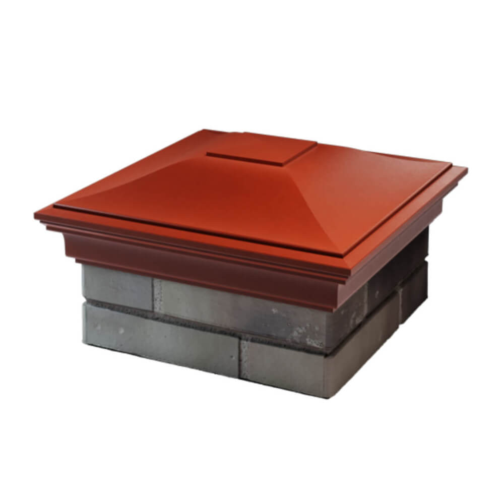 Колпак Zking Монблан Красный на столб 1.5х1.5 еврокирпича 0.7НФ (355х355мм) в Екатеринбурге фото