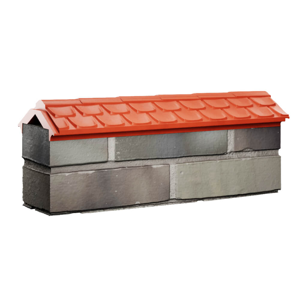 Парапет Zking Эльбрус Красный с посадкой на 0.5 кирпича (130мм) Екатеринбург фото