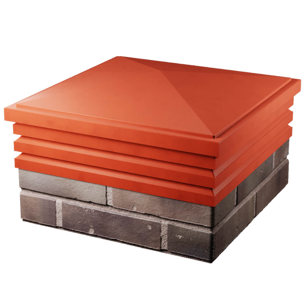 Колпак Zking Бона ХайТек Красный на столб 2х2 кирпича (513х513мм) в Екатеринбурге фото