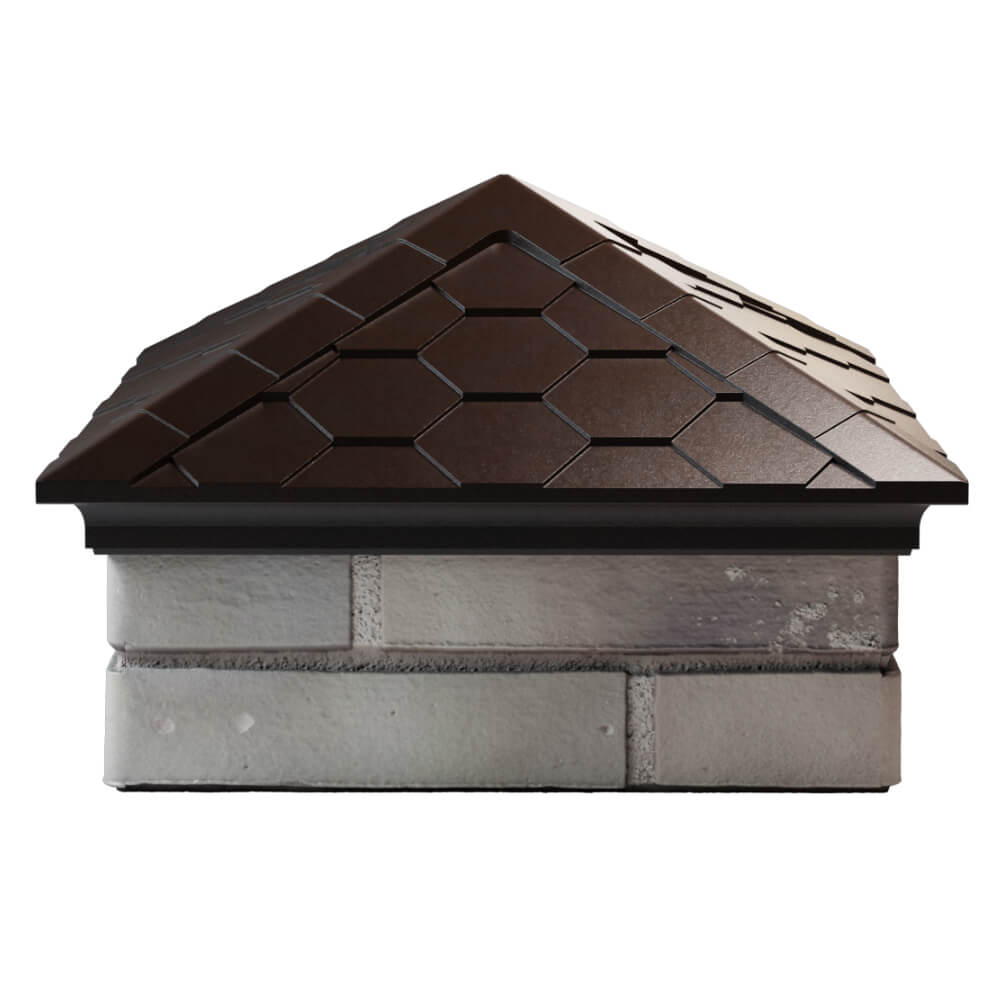 Колпак Zking Эверест Коричневый на столб 1.5х1.5 кирпича (390х390мм) Екатеринбург фото