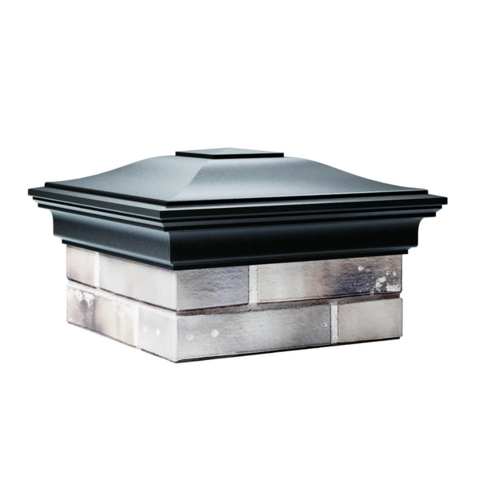 Колпак Zking Монблан Черный на столб 1.5х1.5 еврокирпича 0.7НФ (355х355мм) в Екатеринбурге фото