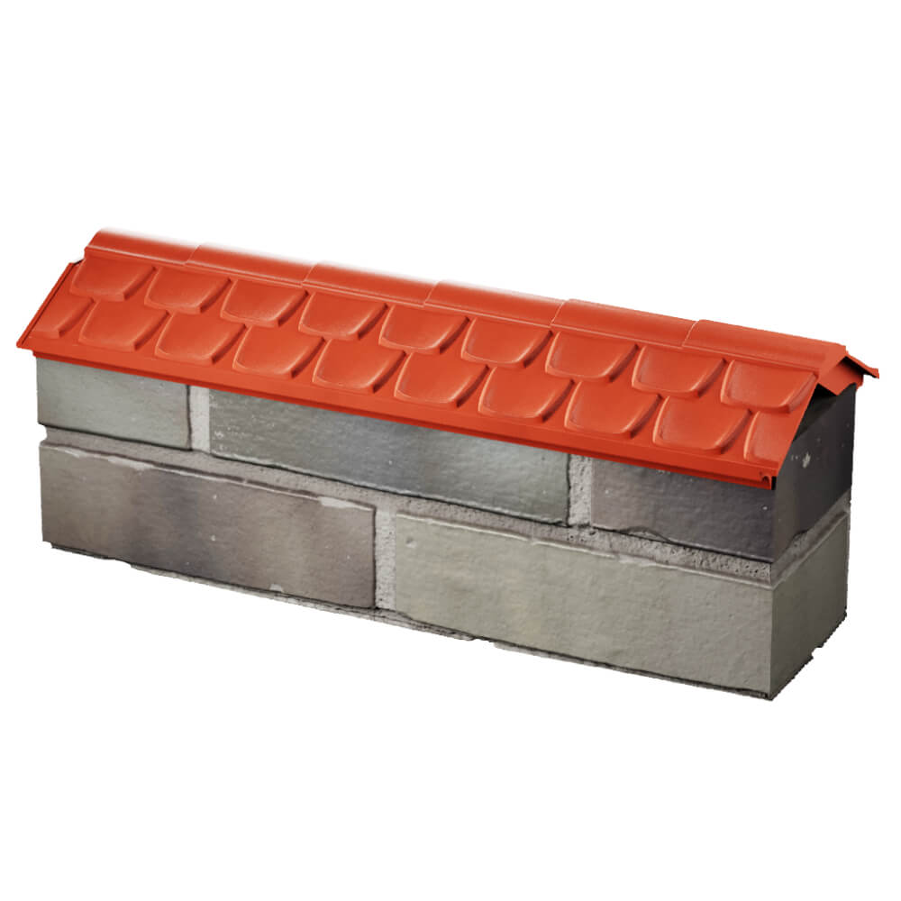 Парапет Zking Эльбрус Красный с посадкой на 0.5 кирпича (130мм) в Екатеринбурге фото