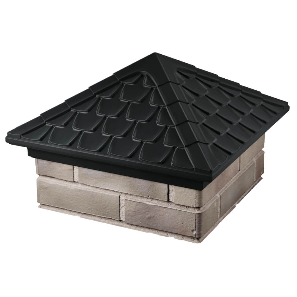 Колпак Zking Эльбрус Черный на столб 1.5х1.5 кирпича (385х385мм) в Екатеринбурге фото