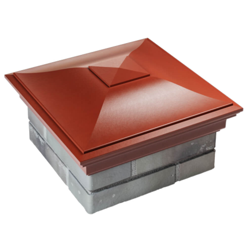 Колпак Zking Монблан Красный на столб 1.5х1.5 кирпича (385х385мм) в Екатеринбурге фото