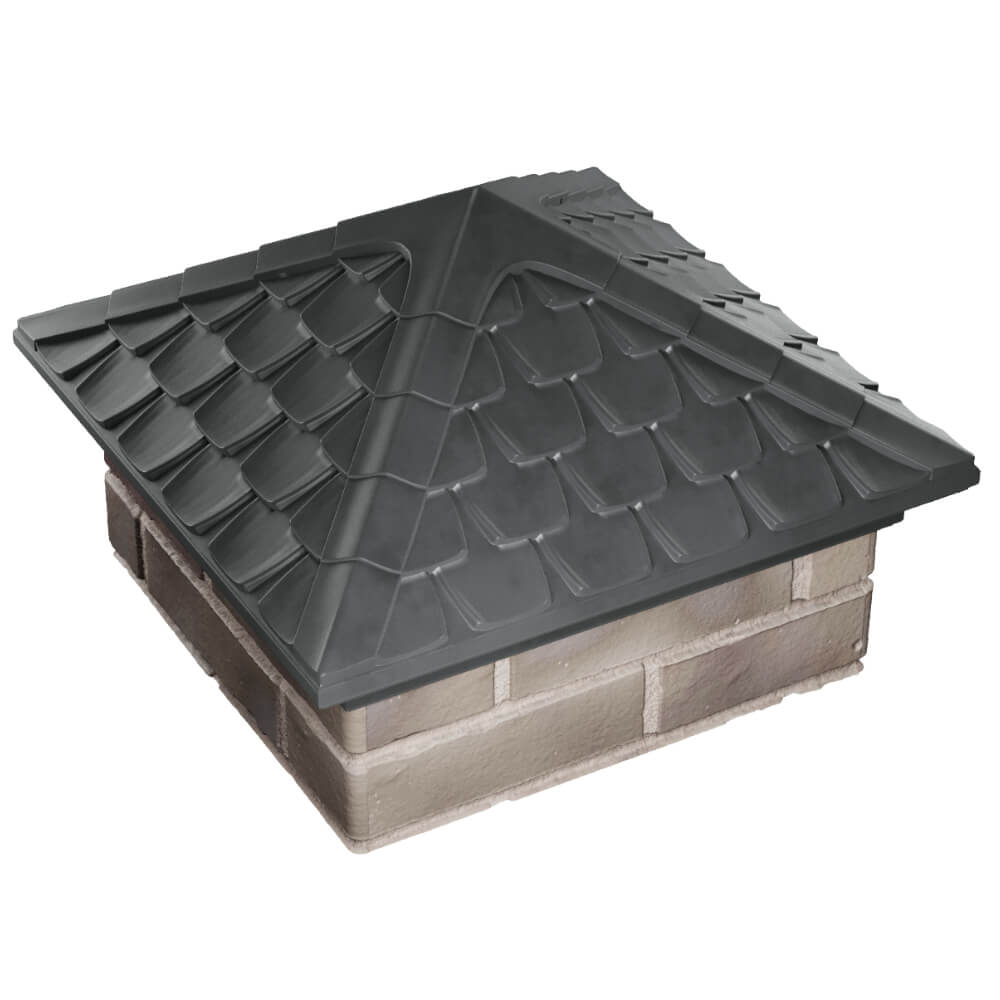 Колпак Zking Эльбрус Серый на столб 1.5х1.5 кирпича (385х385мм) в Екатеринбурге фото