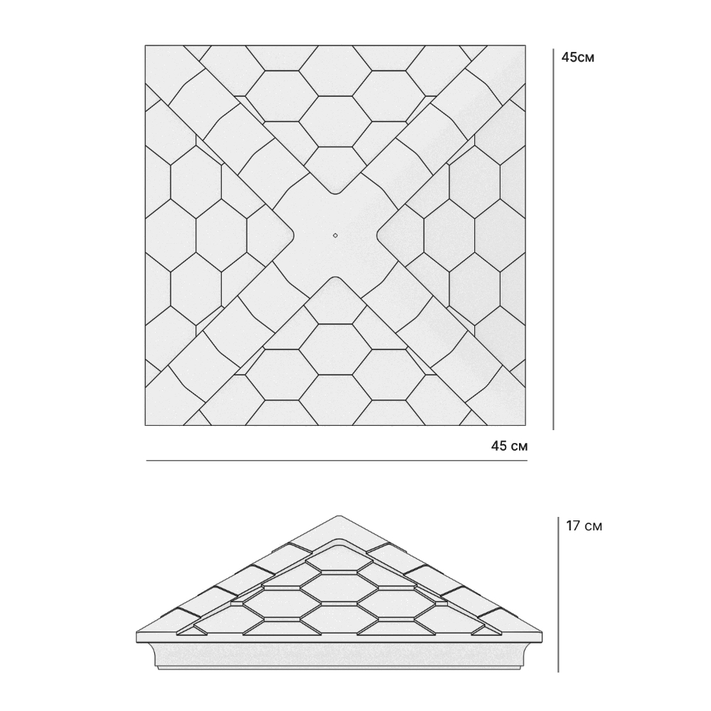Колпак Zking Эверест Бежевый на столб 1.5х1.5 кирпича (390х390мм) в Екатеринбурге фото