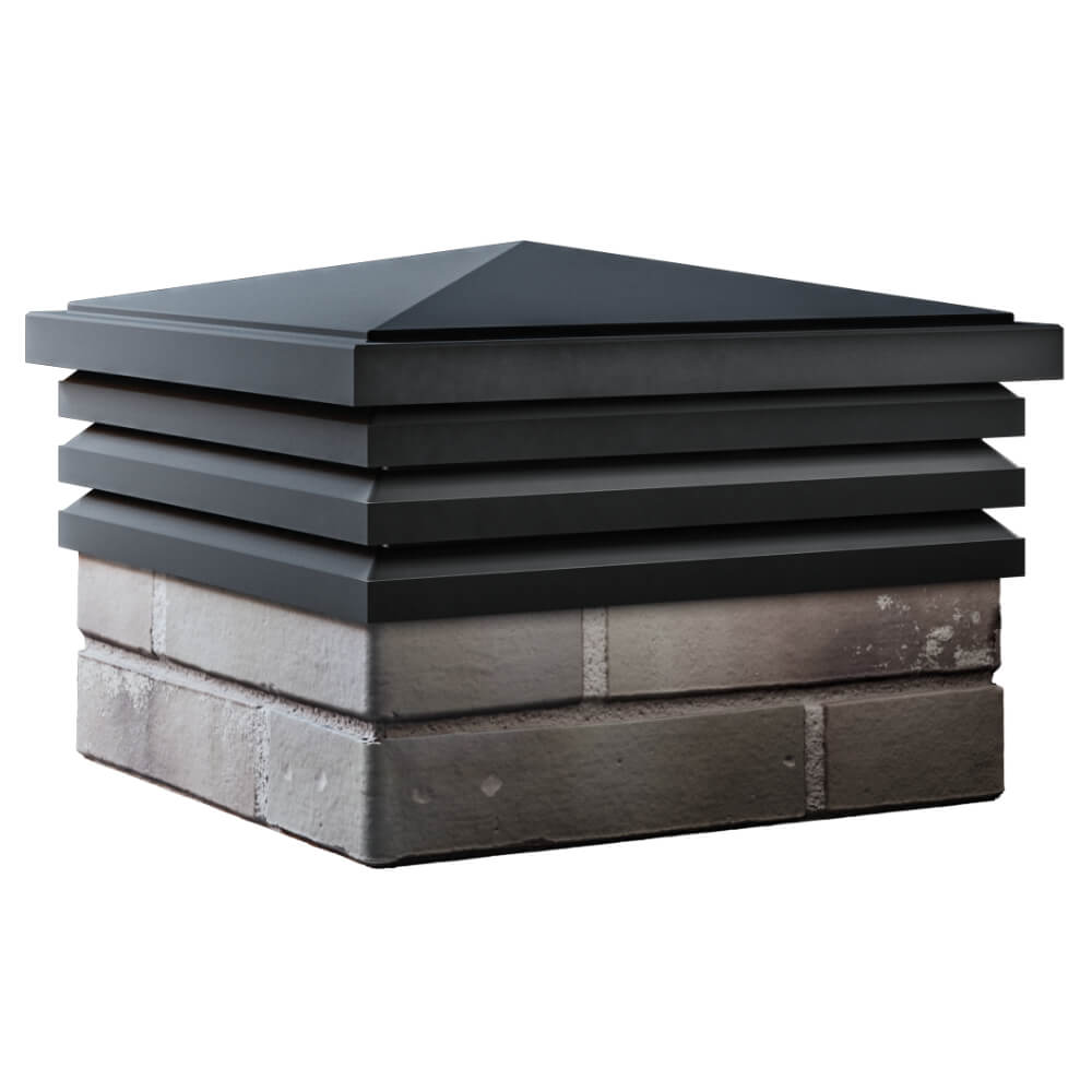 Колпак Zking Бона ХайТек Черный на столб 1.5х1.5 кирпича (385х385мм) в Екатеринбурге фото