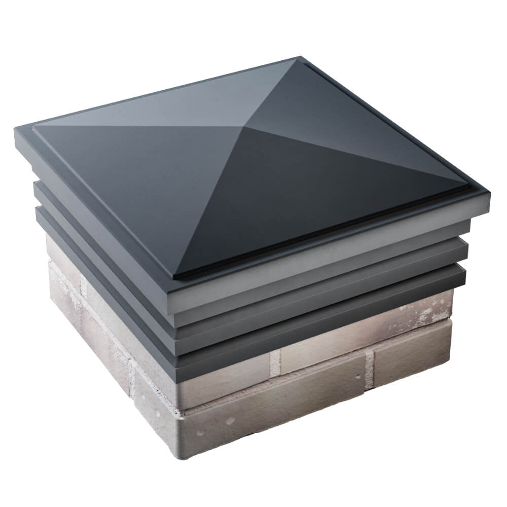 Колпак Zking Бона ХайТек Серый на столб 1.5х1.5 кирпича (385х385мм) в Екатеринбурге фото