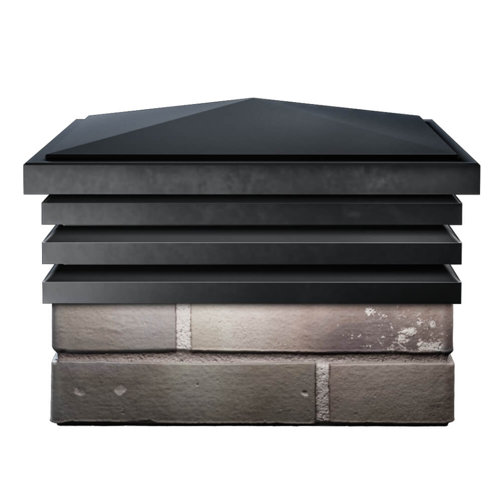 Колпак Zking Бона ХайТек Черный на столб 1.5х1.5 кирпича (385х385мм) Екатеринбург фото