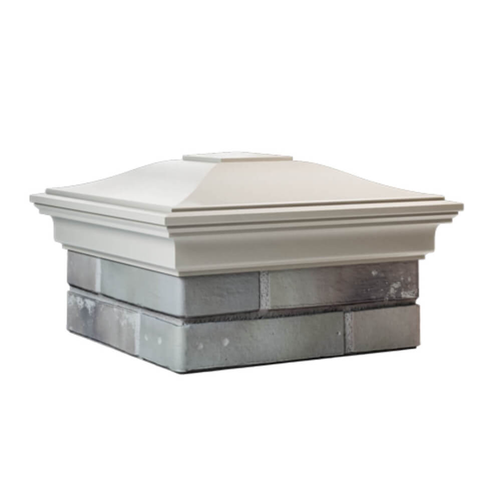 Колпак Zking Монблан Бежевый на столб 1.5х1.5 еврокирпича 0.7НФ (355х355мм) в Екатеринбурге фото