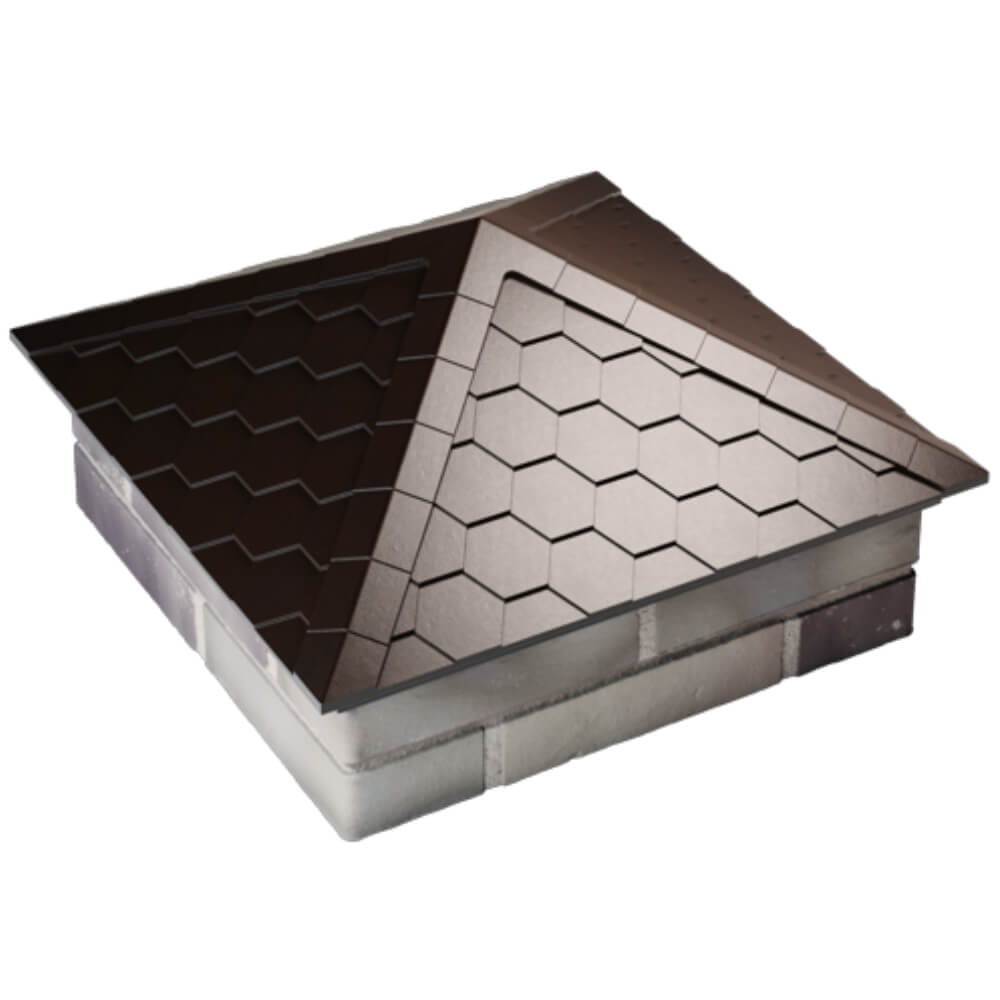 Колпак Zking Эверест Коричневый на столб 2х2 кирпича (535х535мм) Екатеринбург фото