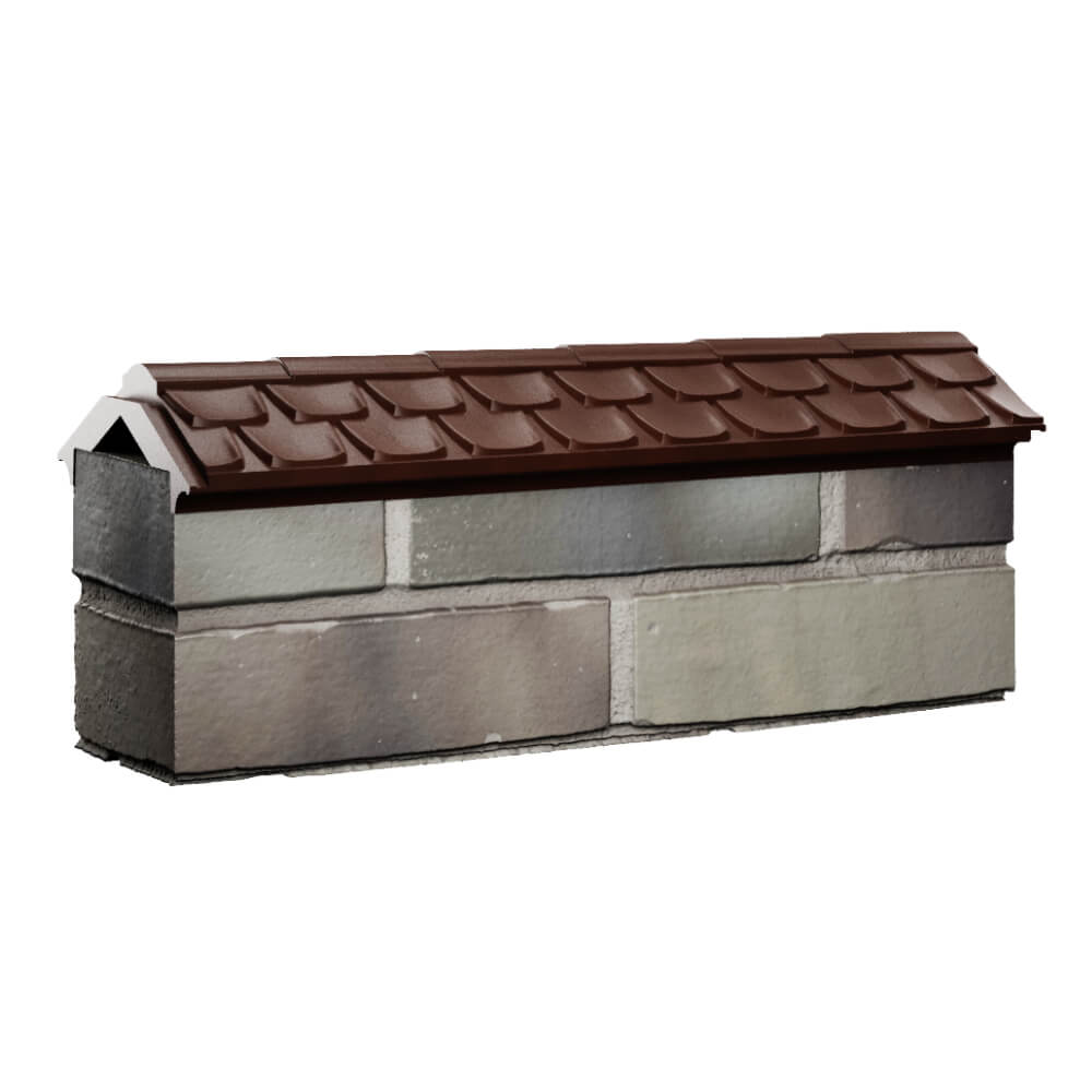 Парапет Zking Эльбрус Коричневый с посадкой на 0.5 кирпича (130мм) Екатеринбург фото