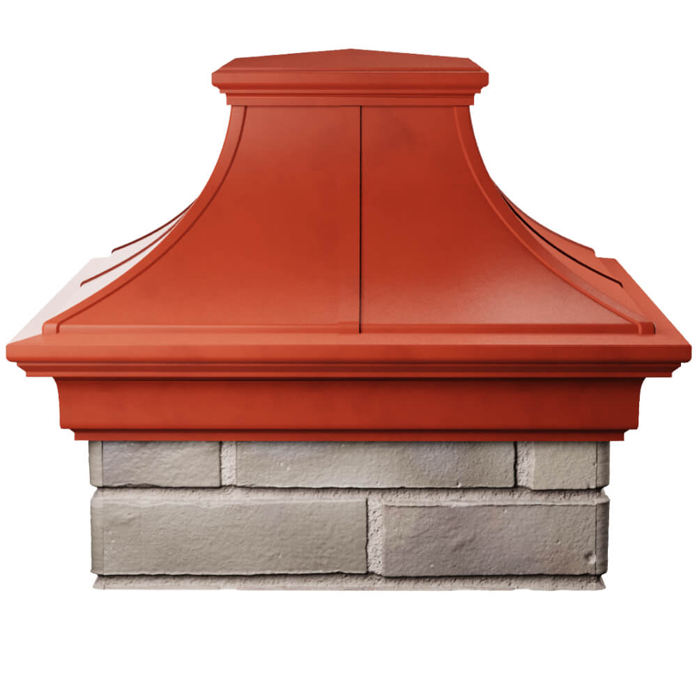 Колпак Zking Монблан Премиум Красный на столб 1.5х1.5 кирпича (385х385мм) Екатеринбург фото