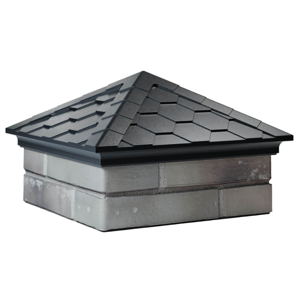 Колпак Zking Эверест Черный на столб 1.5х1.5 кирпича (390х390мм) в Екатеринбурге фото