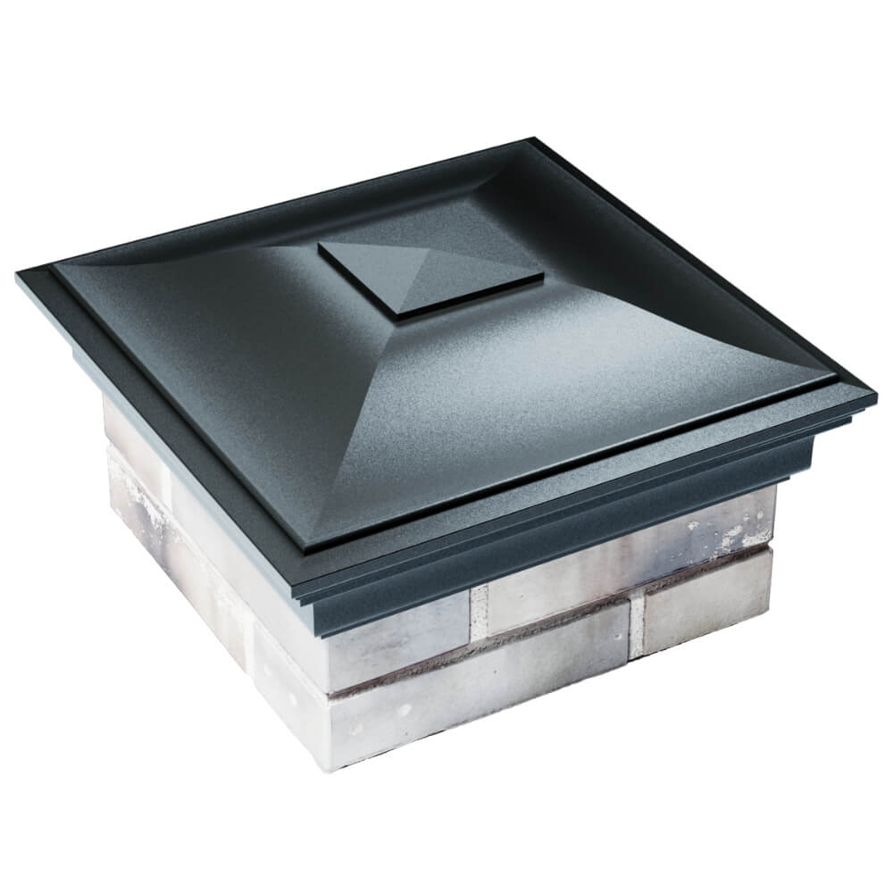 Колпак Zking Монблан Черный на столб 1.5х1.5 кирпича (385х385мм) в Екатеринбурге фото