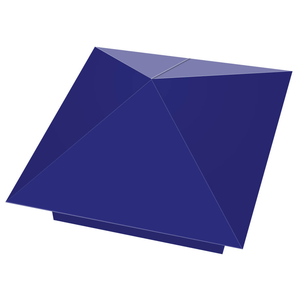 Колпак металлический 400х400мм RAL5002 Синий Ультрамарин заборный Екатеринбург фото