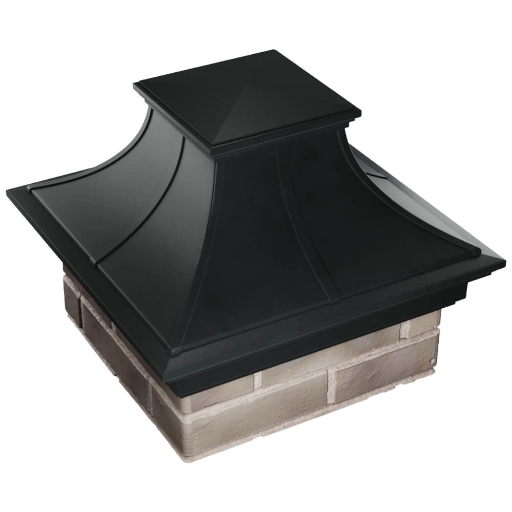 Колпак Zking Монблан Премиум Черный на столб 1.5х1.5 кирпича (385х385мм) в Екатеринбурге фото