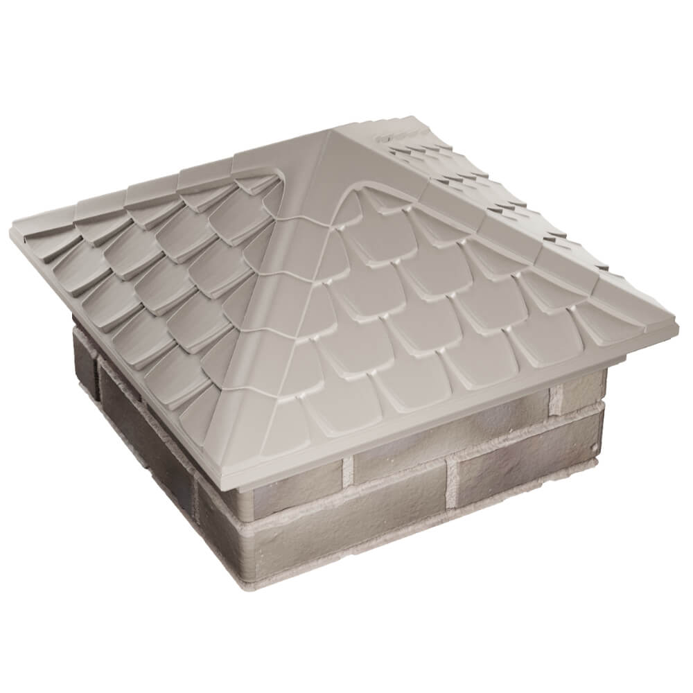 Колпак Zking Эльбрус Бежевый на столб 1.5х1.5 кирпича (385х385мм) в Екатеринбурге фото