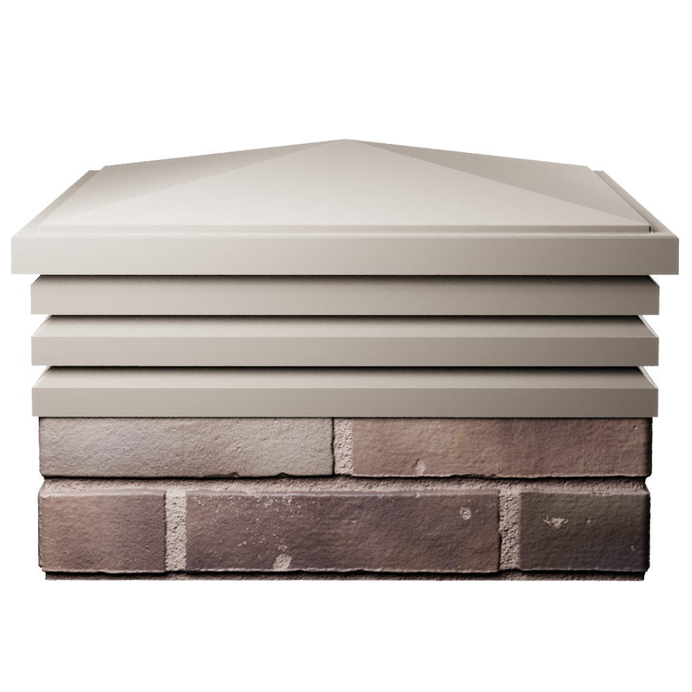 Колпак Zking Бона ХайТек Бежевый на столб 2х2 кирпича (513х513мм) Екатеринбург фото