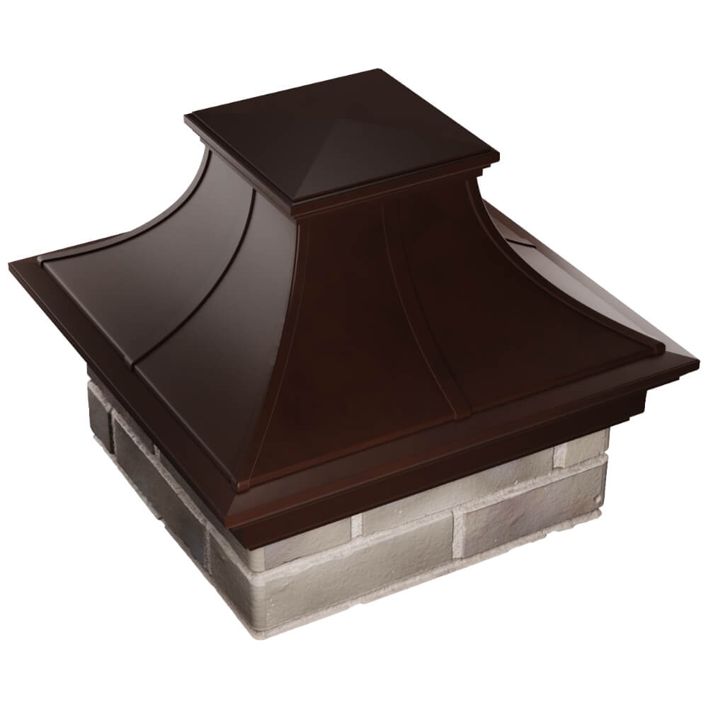 Колпак Zking Монблан Премиум Коричневый на столб 1.5х1.5 кирпича (385х385мм) в Екатеринбурге фото