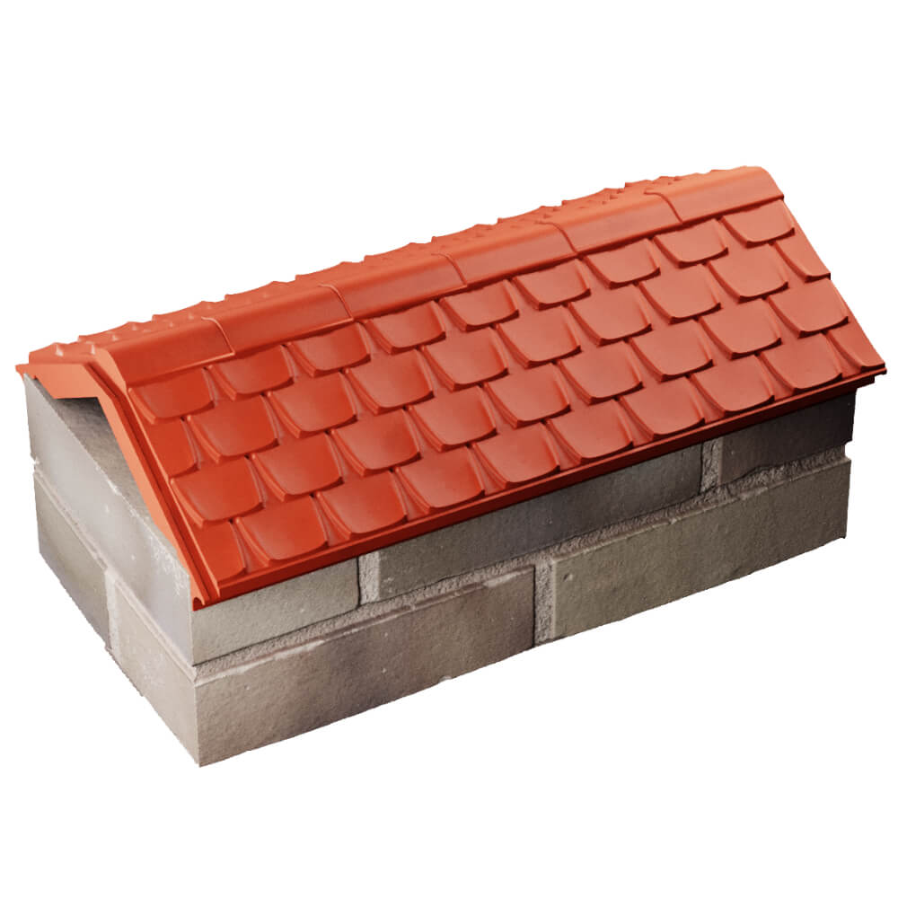 Парапет Zking Эльбрус Красный с посадкой на 1 кирпич (255мм) в Екатеринбурге фото