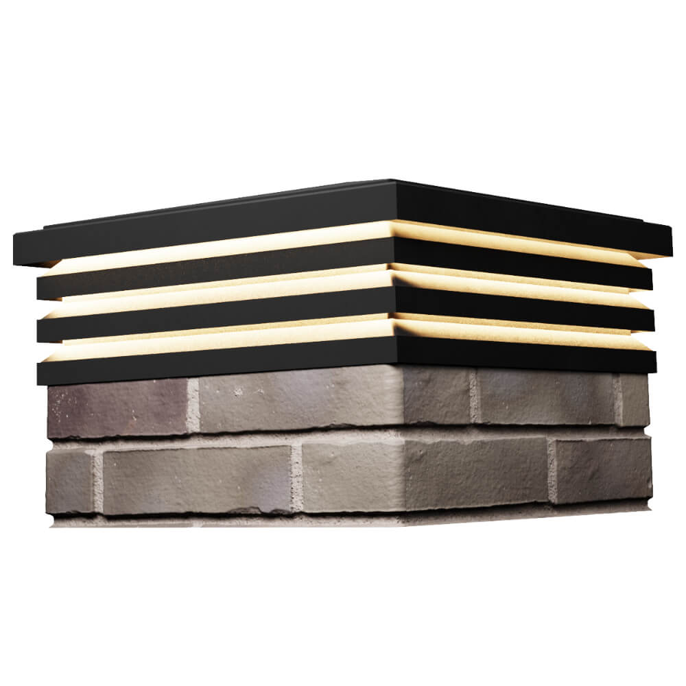 Колпак Zking Бона ХайТек Черный на столб 1.5х1.5 кирпича (385х385мм) с подсветкой в Екатеринбурге фото