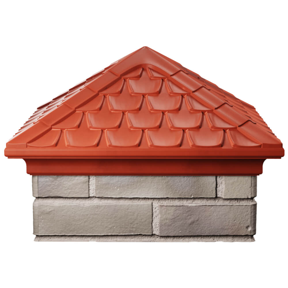 Колпак Zking Эльбрус Красный на столб 1.5х1.5 кирпича (385х385мм) Екатеринбург фото