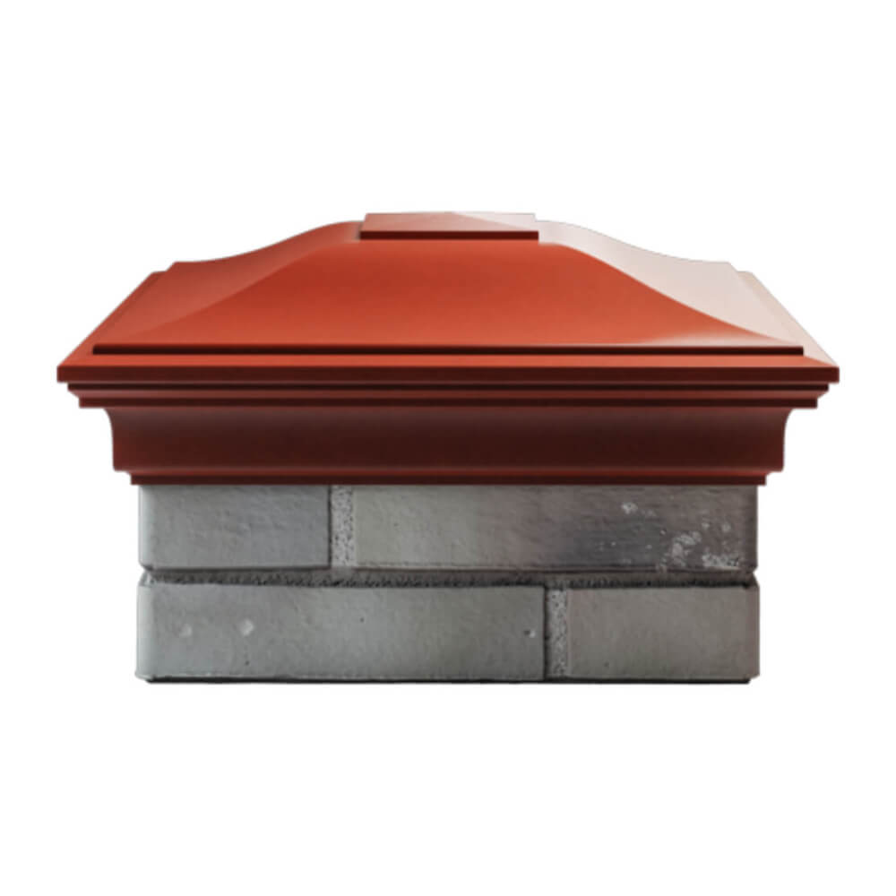 Колпак Zking Монблан Красный на столб 1.5х1.5 еврокирпича 0.7НФ (355х355мм) Екатеринбург фото