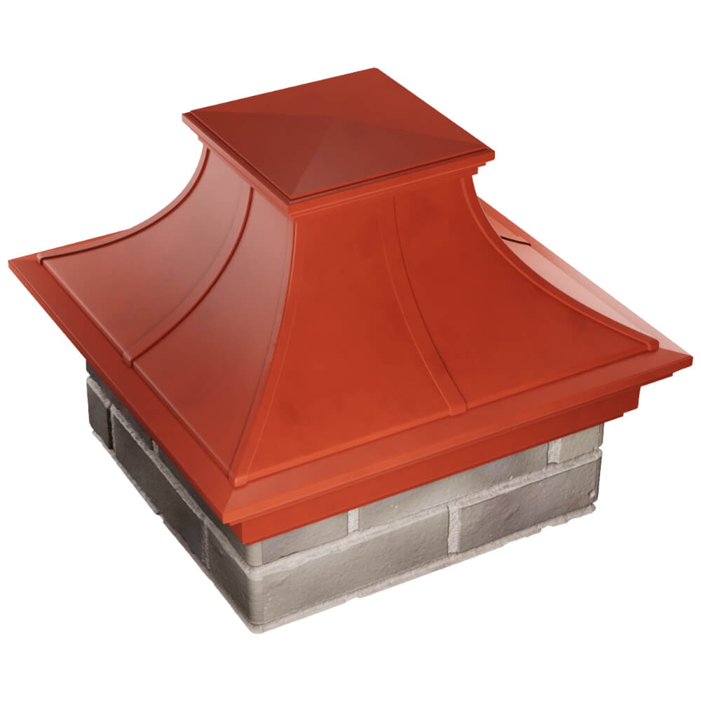 Колпак Zking Монблан Премиум Красный на столб 1.5х1.5 кирпича (385х385мм) в Екатеринбурге фото