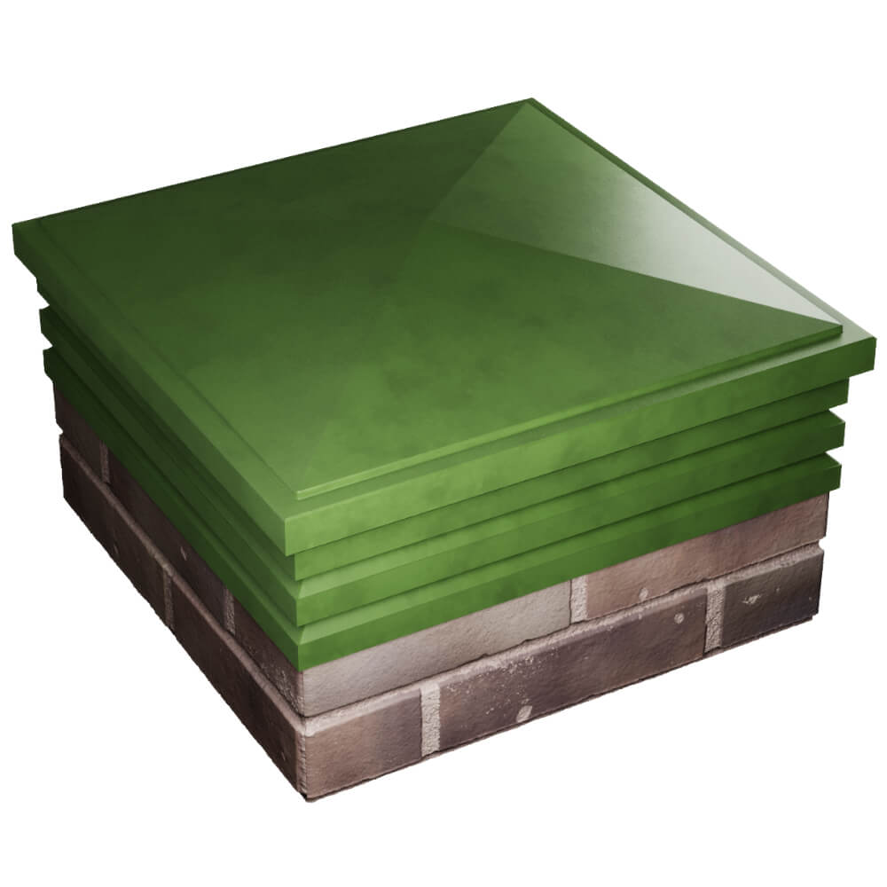 Колпак Zking Бона ХайТек Зеленый на столб 2х2 кирпича (513х513мм) в Екатеринбурге фото