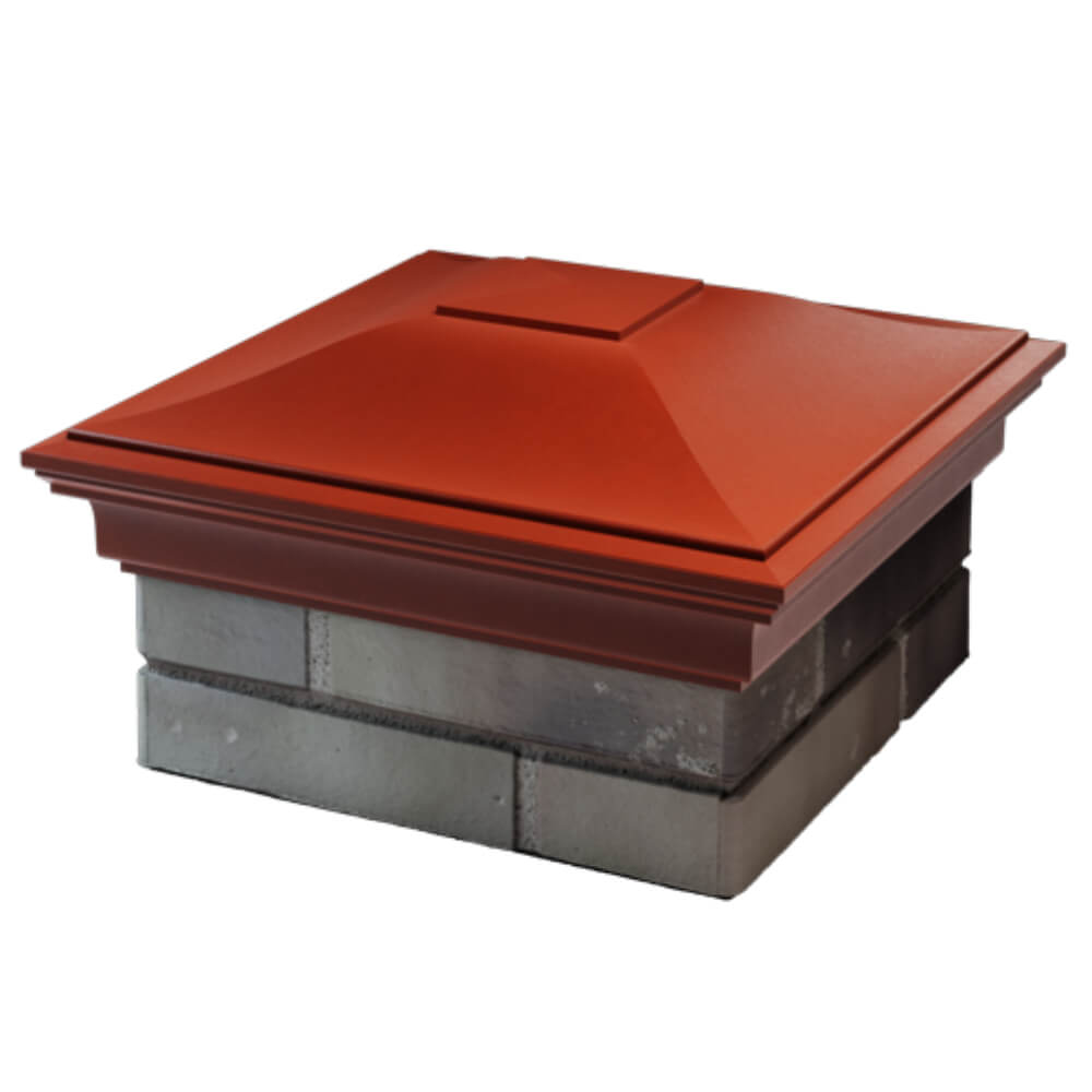 Колпак Zking Монблан Красный на столб 1.5х1.5 кирпича (385х385мм) в Екатеринбурге фото