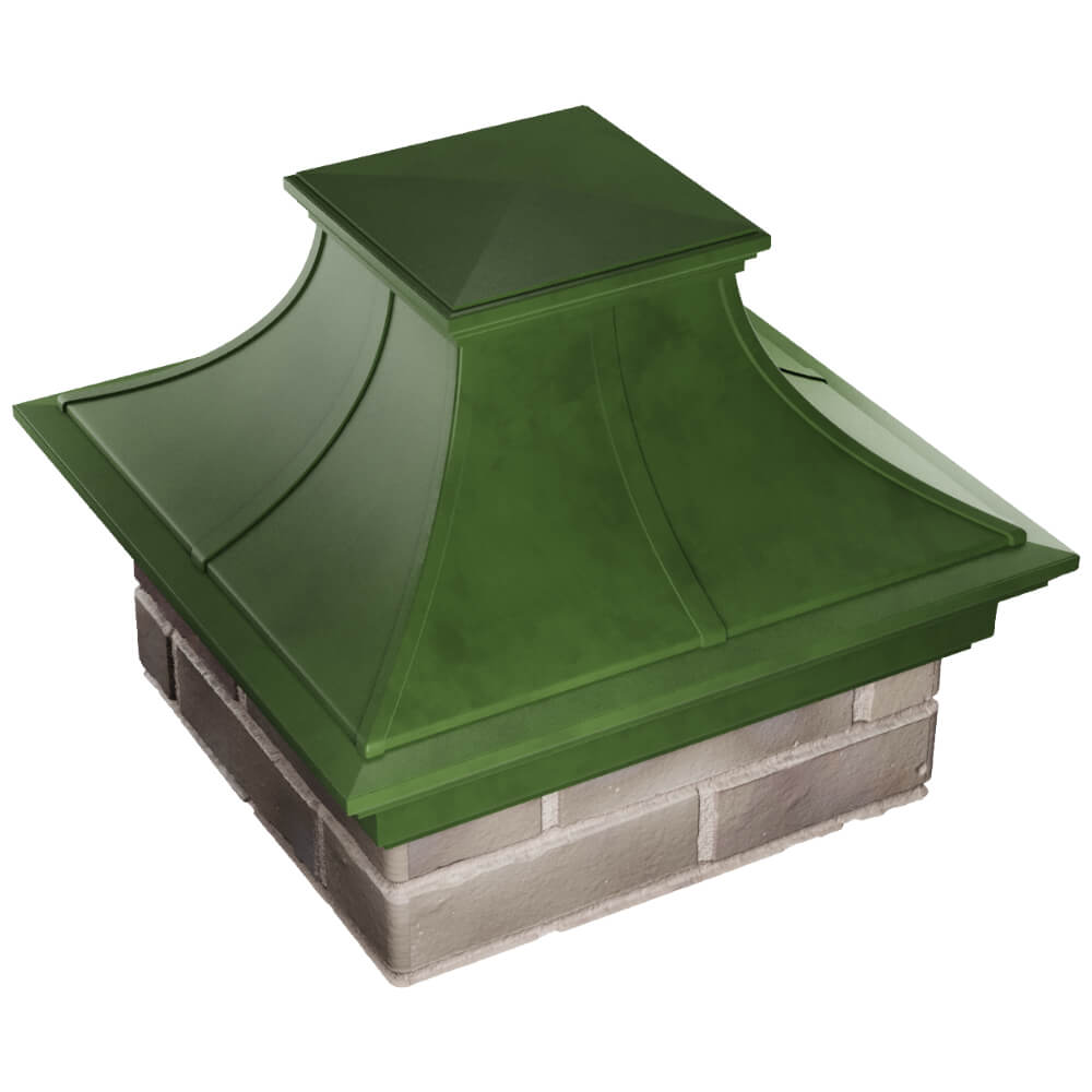 Колпак Zking Монблан Премиум Зеленый на столб 1.5х1.5 кирпича (385х385мм) в Екатеринбурге фото