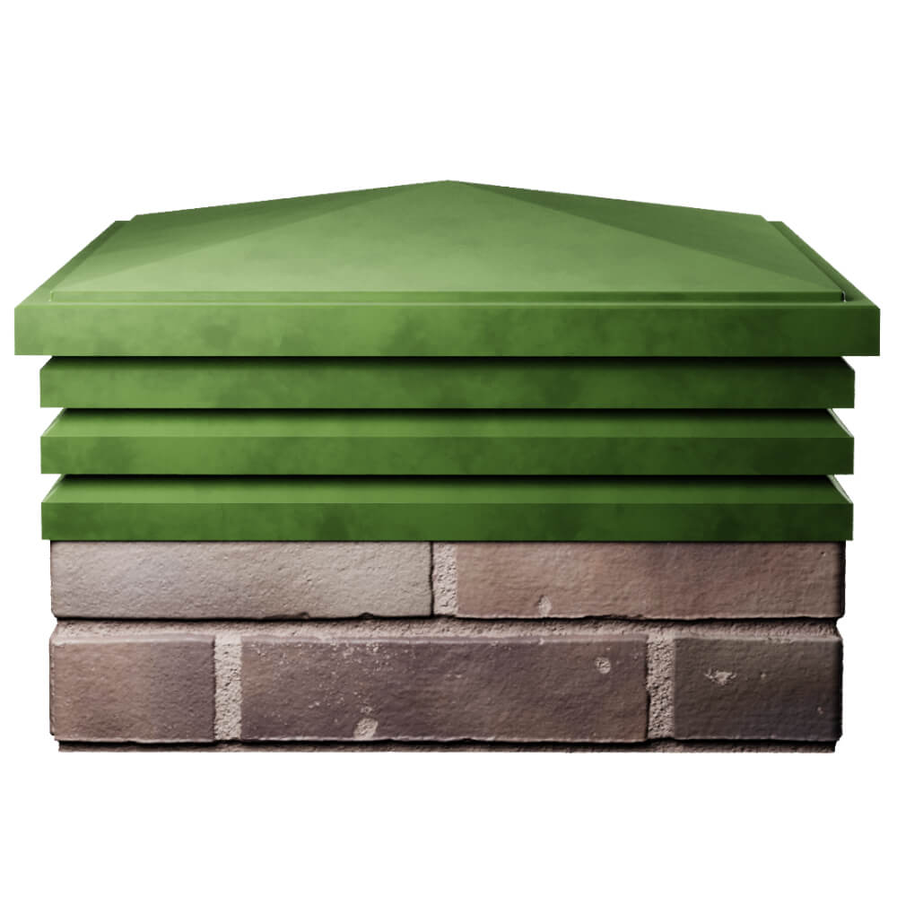 Колпак Zking Бона ХайТек Зеленый на столб 2х2 кирпича (513х513мм) Екатеринбург фото