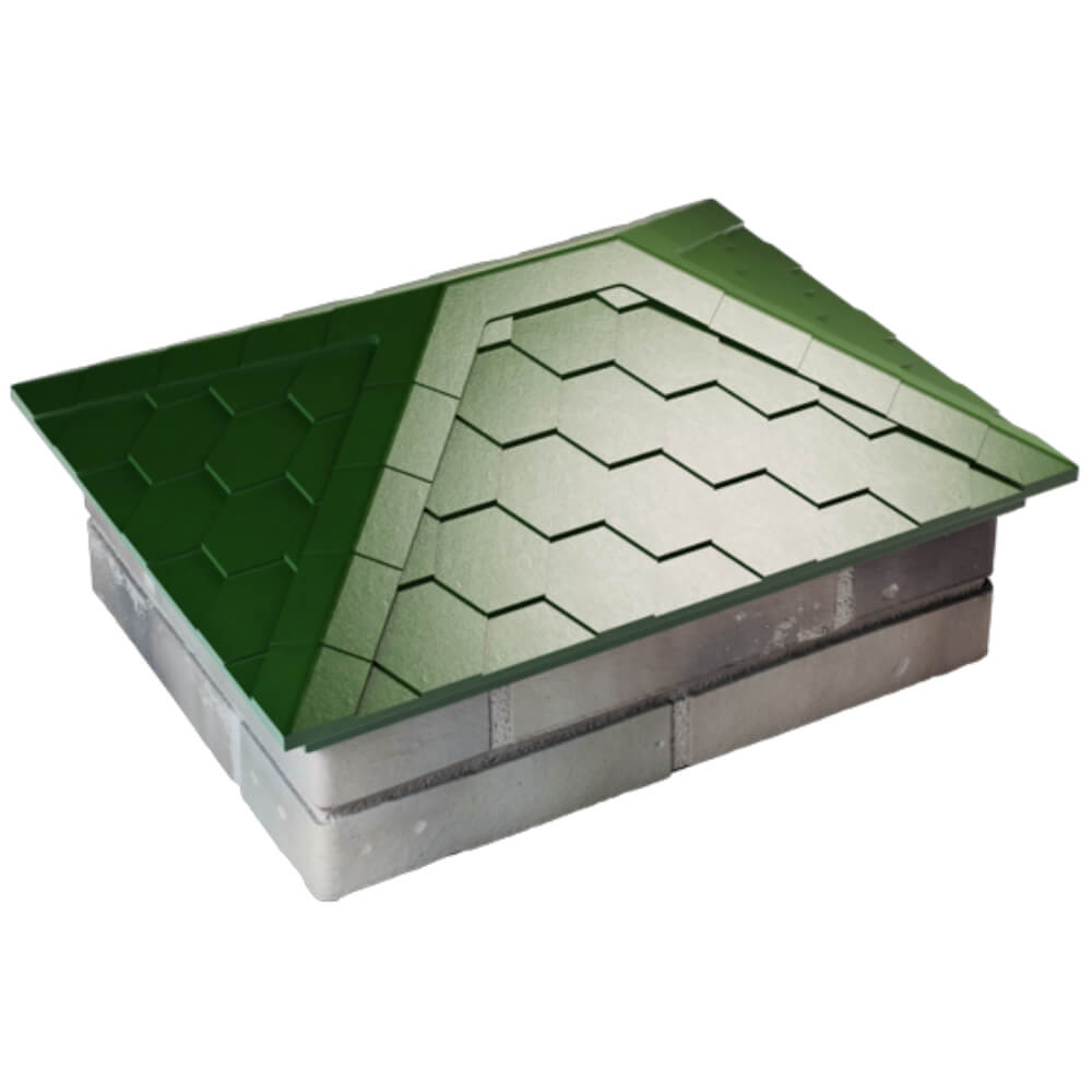 Колпак Zking Эверест Зеленый на столб 2х1.5 кирпича (520х390мм) Екатеринбург фото