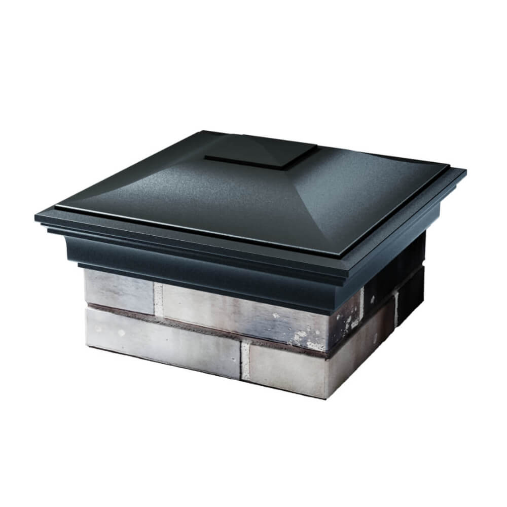 Колпак Zking Монблан Черный на столб 1.5х1.5 еврокирпича 0.7НФ (355х355мм) в Екатеринбурге фото