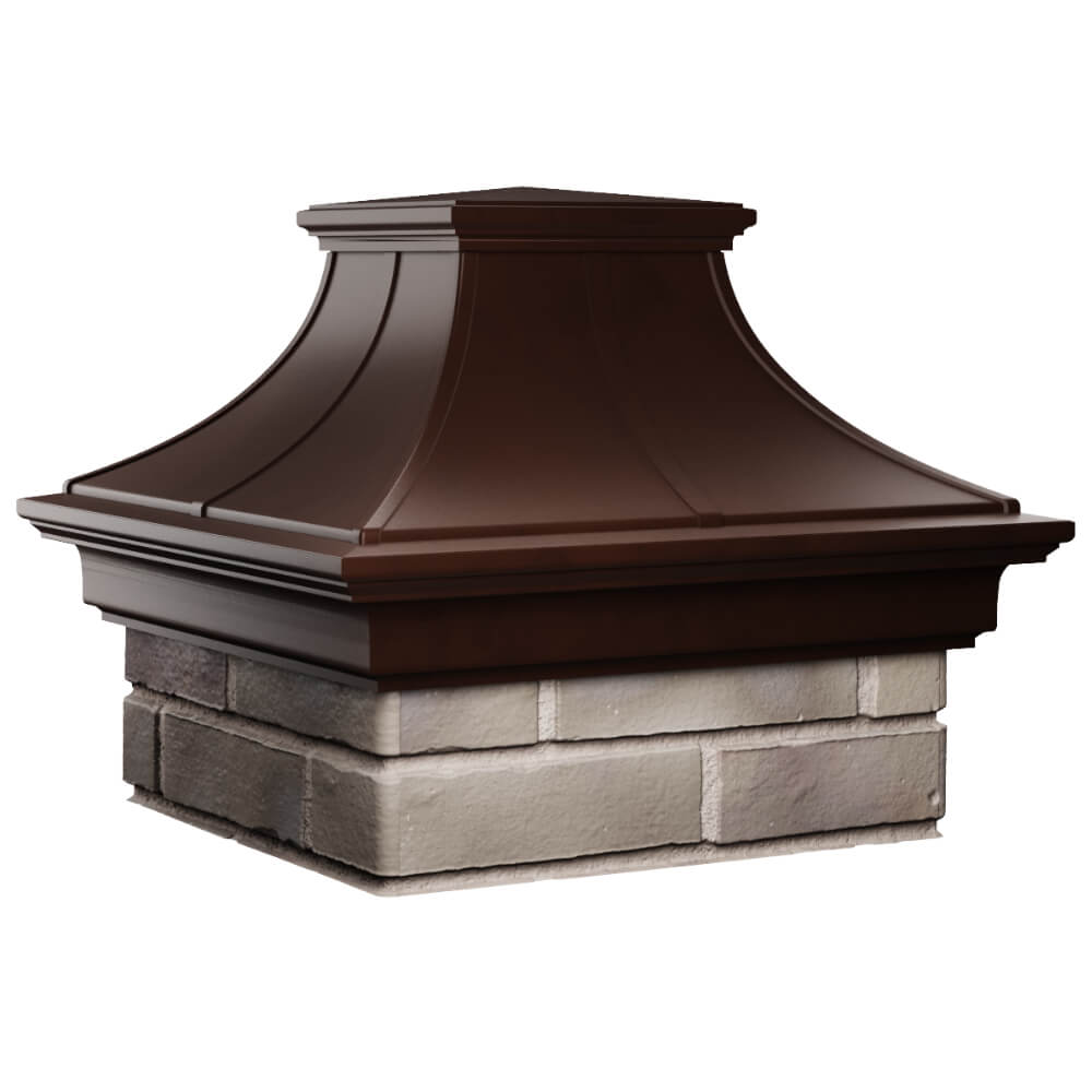 Колпак Zking Монблан Премиум Коричневый на столб 1.5х1.5 кирпича (385х385мм) в Екатеринбурге фото