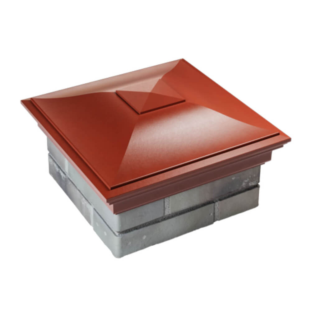 Колпак Zking Монблан Красный на столб 1.5х1.5 еврокирпича 0.7НФ (355х355мм) в Екатеринбурге фото