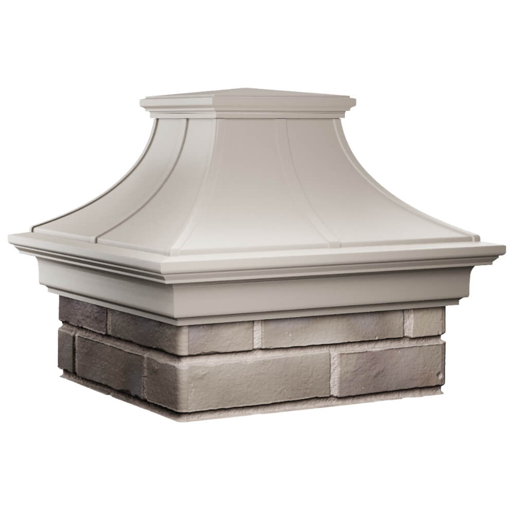 Колпак Zking Монблан Премиум Бежевый на столб 1.5х1.5 кирпича (385х385мм) в Екатеринбурге фото