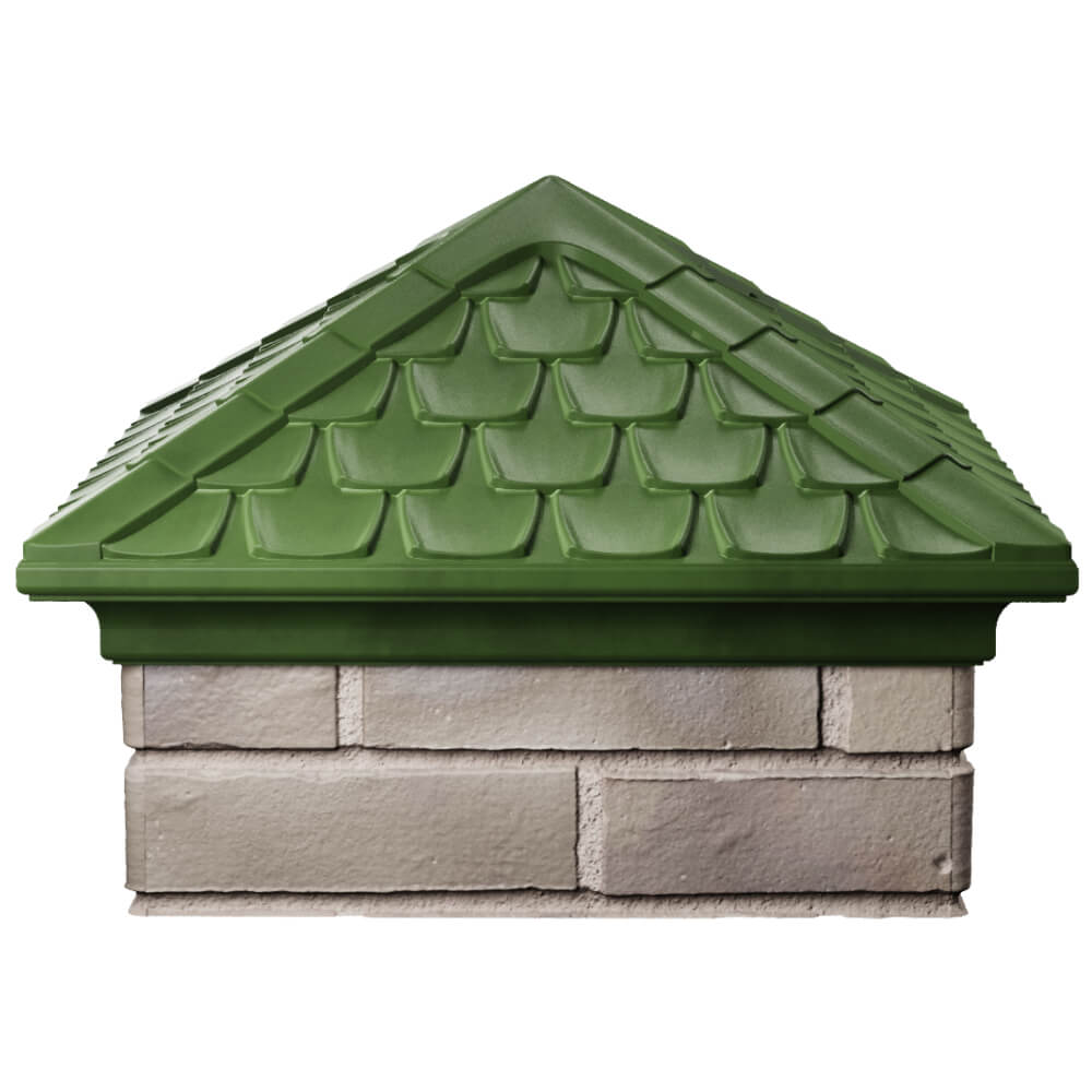 Колпак Zking Эльбрус Зеленый на столб 1.5х1.5 кирпича (385х385мм) Екатеринбург фото