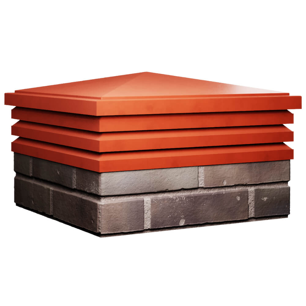 Колпак Zking Бона ХайТек Красный на столб 2х2 кирпича (513х513мм) в Екатеринбурге фото